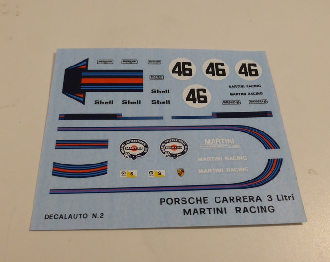 1:43 decals for Porsche 911 Carrera RSR Martini Racing Le Mans 1973 #46 Mueller/Van Lennep Decalauto