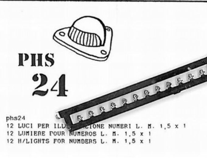 1:43 plastic lights for racing numbers mm 1.5x1 (doors on Le Mans cars etc) and other models (pack of 12) Tron PHS24