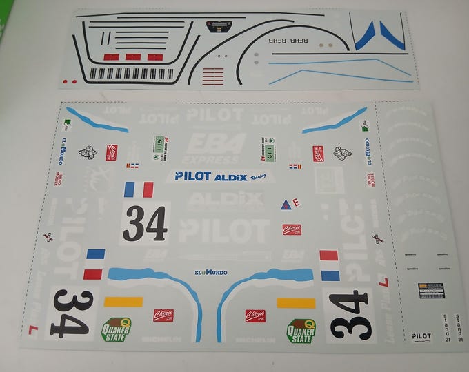 waterslide serigraphed 1:18 decals set for Ferrari F40 Pilot Le Mans 1995 #34 Robustelli Cartograf production