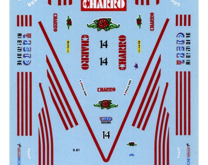 1:43 waterslide serigraphed decals AGS Cosworth JH22 F1 Monaco GP 1987 Fabre Tameo TMK059