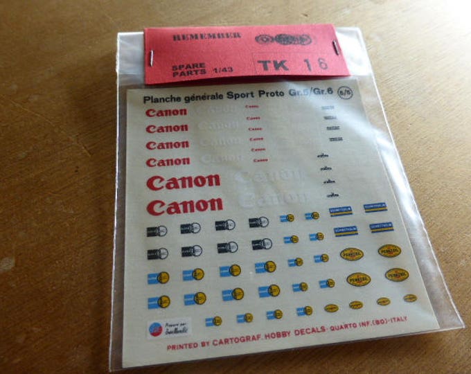 high quality 1:43 decals AMR Cartograf - Canon Bilstein Pennzoil Matter Schmitthelm etc - Remember TK16