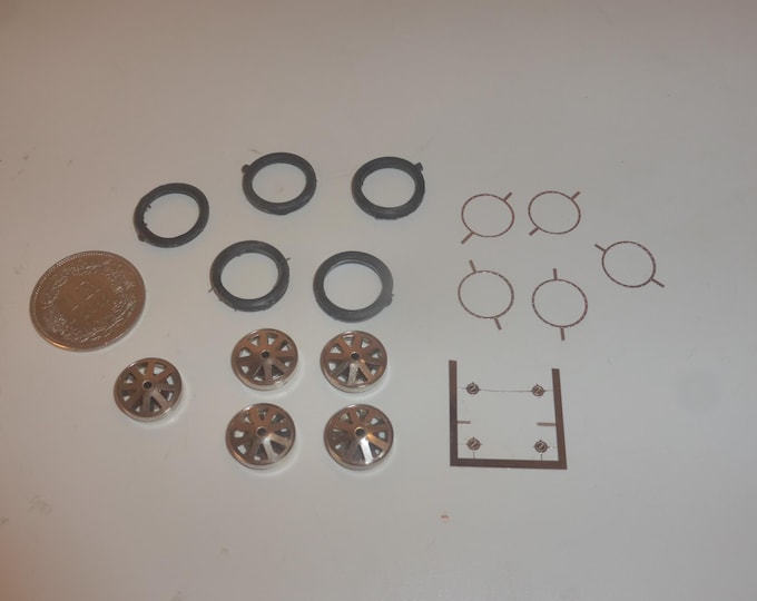 1:43 machined and photoetched wheel set for Bugatti T35 Renaissance production