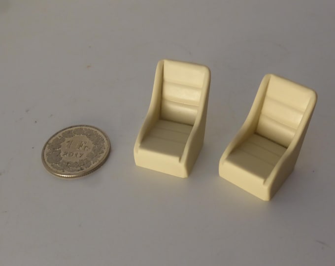 1:24 racing seats (2 pieces) for rally, sports, GT and touring cars of the 60s Abarth Fiat etc