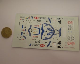1:43 waterslide serigraphed decals Stewart SF2 Spanish GP 1998 Barrichello/Magnussen Tameo TMK263