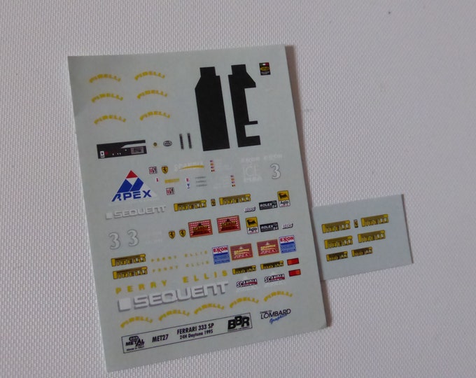 high quality 1:43 decals Ferrari 333 SP 24h Daytona 1995 #3 BBR-Project43