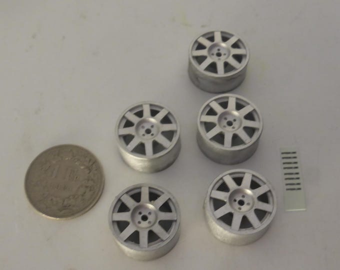 1:24 white metal 8-spokes Speedline rally wheels (5x) Racing43 BIG.A24
