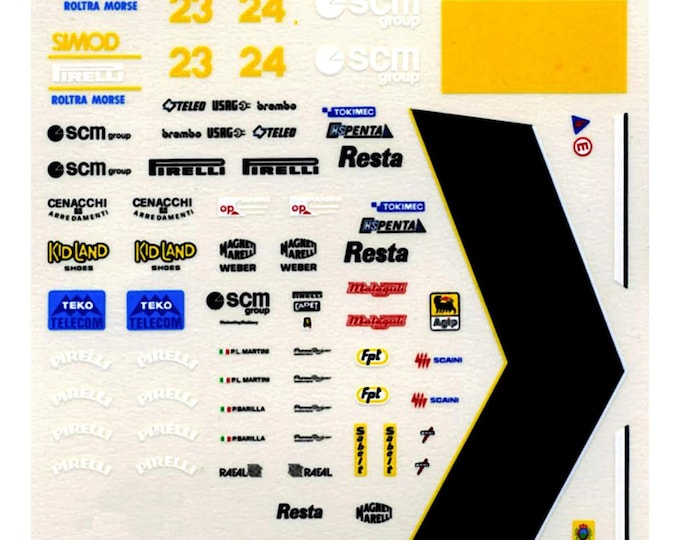 1:43 waterslide serigraphed decals Minardi Cosworth M190 British GP 1990 Barilla/Martini Tameo TMK126