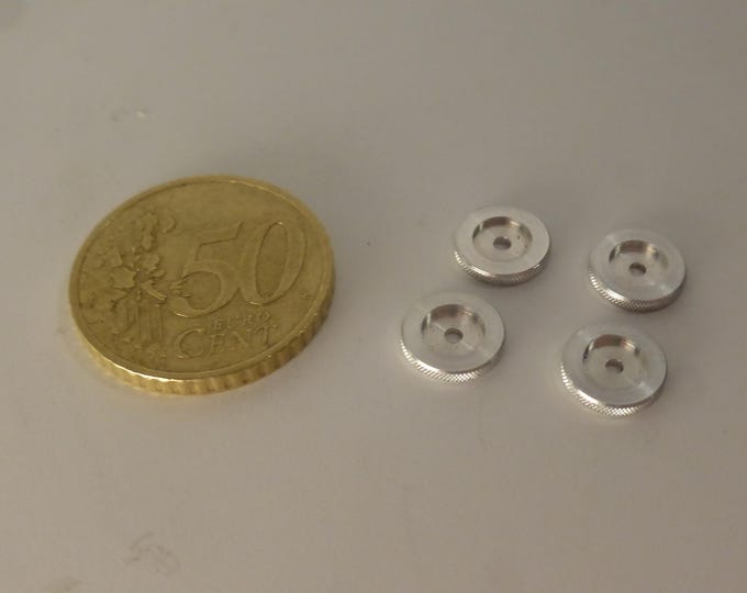 1:43 machined aluminium brake drums for cars of the 50s (mm 9.05 / pack of 4)