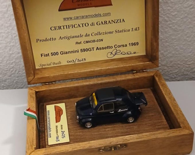 Fiat Giannini 590 GT Assetto Corsa 1969 in blue CARRARA Models 1:43 factory built CM43B-03N