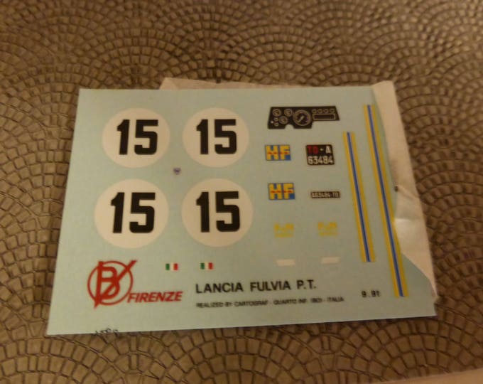 high quality 1:43 decals for Lancia Fulvia F&M Spyder Circuito del Mugello 1969 #15 Munari Cartograf