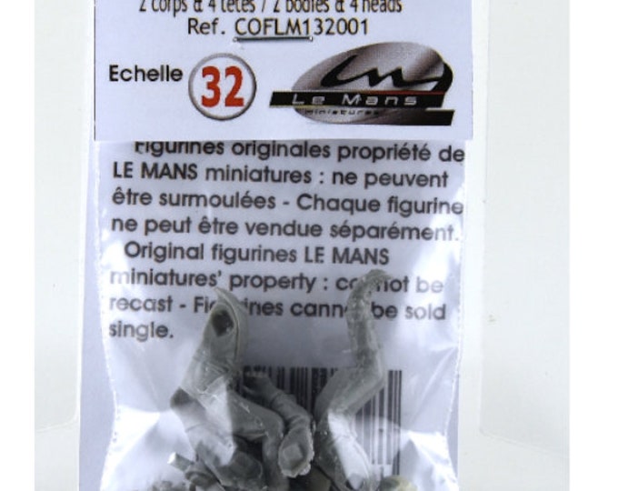 rally driver and codriver (with two type of helmets) resin figures for slot cars systems KIT Le Mans Miniatures 1:32 COFL132001