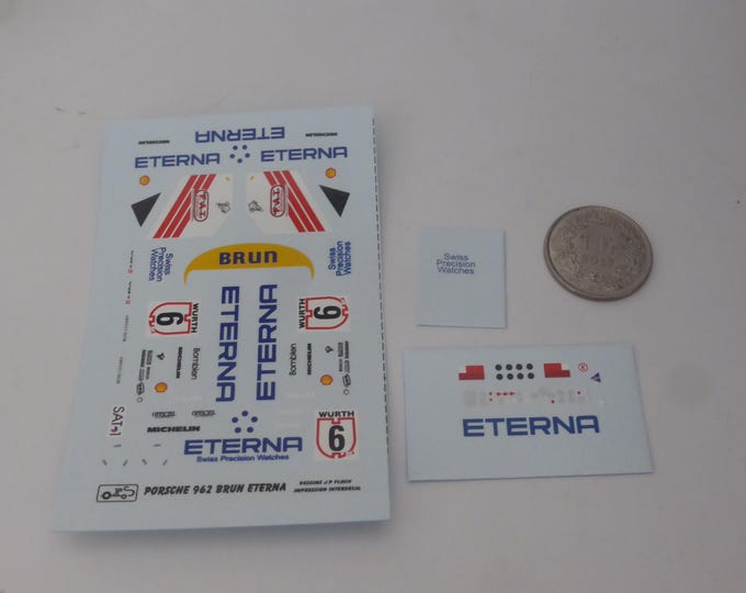 1:43 waterslide decals for Porsche 962C Brun Eterna DRM 1988 Walter Brun