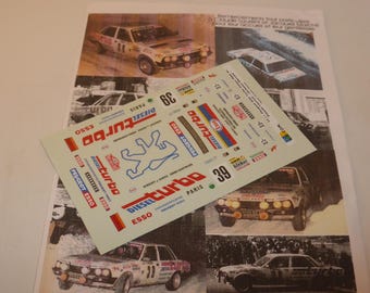 1:43 decals for Peugeot 505 TD Rally Monte Carlo 1981 #39 Laurent/Marché Tip-Top