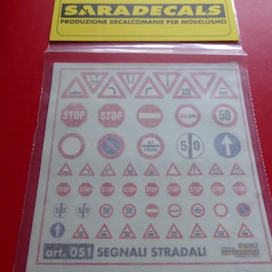 high quality 1:43 decals for Italian road signs (two sizes, including 1/24 size) Saradecals printing