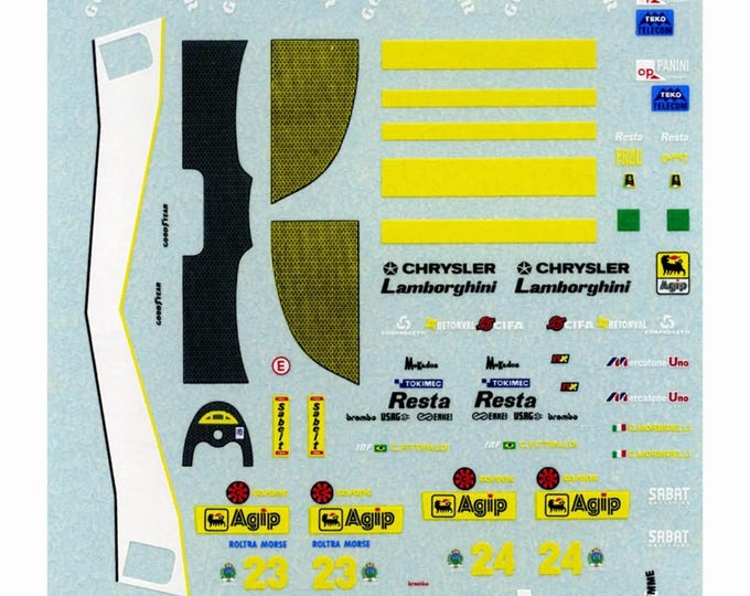 1:43 waterslide serigraphed decals Minardi M191b South African GP 1992 Morbidelli/Fittipaldi Tameo TMK154