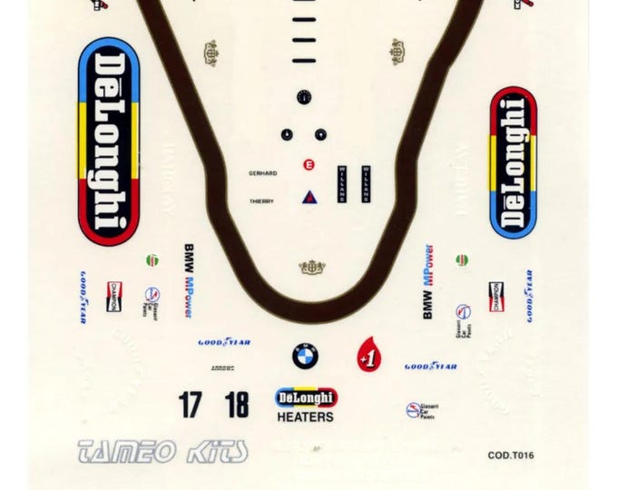 1:43 waterslide serigraphed decals Arrows BMW A8B Brazilian GP 1986 Boutsen/Surer Tameo TMK043