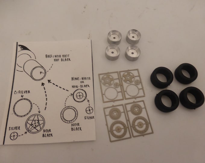 1:43 rally wheels for Lancia Delta Integrale and others (spats front / 5-spokes rear) Robustelli R70D