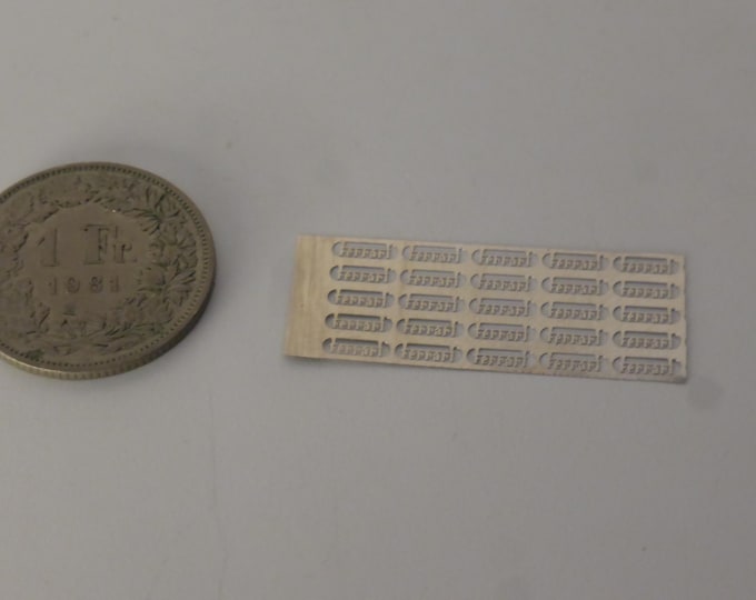 1:43 photoetched Ferrari scripts mm 5 lenght (pack of 20 pieces)