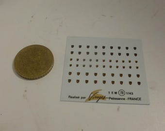 1:43 waterslide decals sheet with Porsche badges (54x) Virages production TEM73