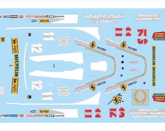1:43 waterslide serigraphed decals Ferrari 312 T4 Italian GP 1979 Scheckter/Villeneuve Tameo WCT79
