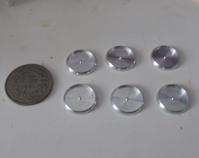 machined aluminium round lights mm 16.00 with inner resin clear colour (at choice) pack of 6 pieces