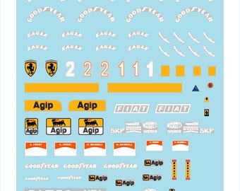 1:43 waterslide serigraphed decals Ferrari 641 USA GP 1990 Prost/Mansell Tameo TMK116