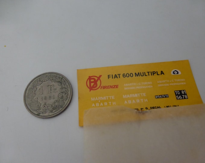 1:43 decals for Fiat 600 Multipla Abarth Servizio