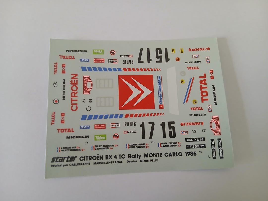 Starter Citroën BX 4TC – Monte Carlo 1986 – 1/43, Résine, Miniature D'occasion