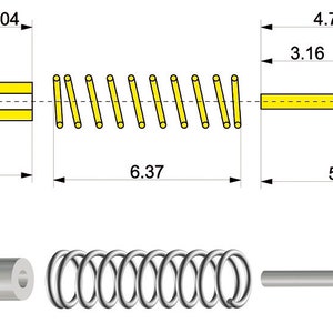 turned 1:43 shock absorbers with coil springs Type-A (pack of 4 pieces) Tameo PG15