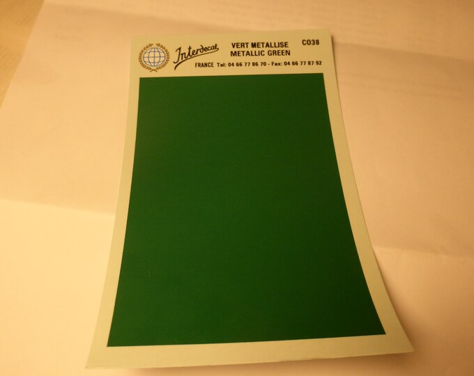 high quality 1:43 decal sheet mm95x140 METALLIC GREEN Tin Wizard CO38