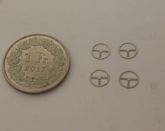Photoetched 3-spokes steering wheels for trucks and buses of the 70/80/90s (4pcs) by Nonomologati 1:87 H0