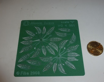 Scale 0 (also suitable for 1:35 etc) Fern - laser cut product from coloured paper Model Scene VG-4-001