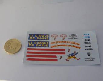 1:43 waterslide decals sheet Citroen Traction Avant Fourgonnette Cirque de Paris