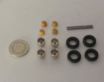 1:43 turned aluminium and resin wheels for Alfa Romeo cars of the 60-70-80s Giulia Duetto Giulietta etc GMW036