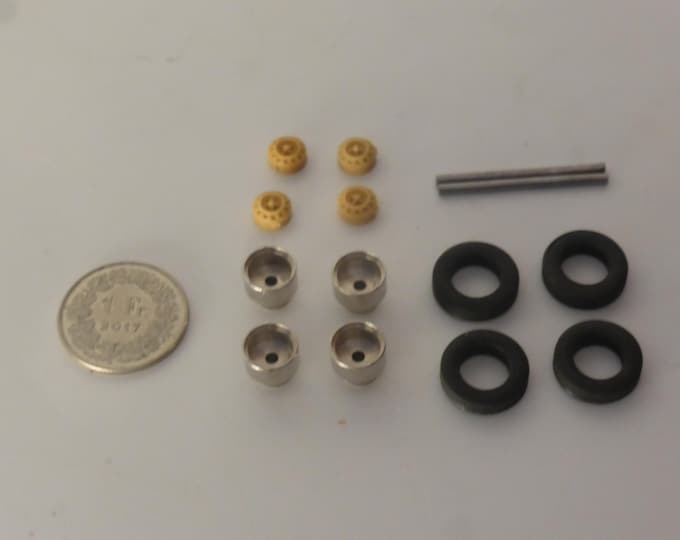 1:43 turned aluminium and resin wheels for Alfa Romeo cars of the 60-70-80s Giulia Duetto Giulietta etc GMW036