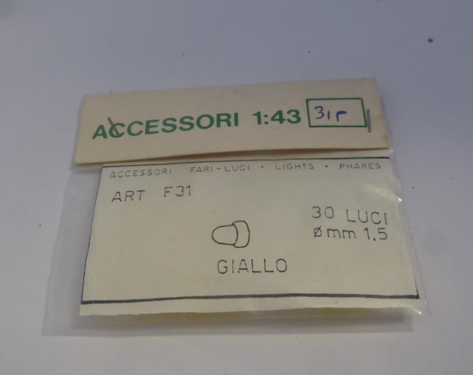 pack of 30 transparent 1:43 scale plastic lights (YELLOW) mm 1.5 FDS 31F