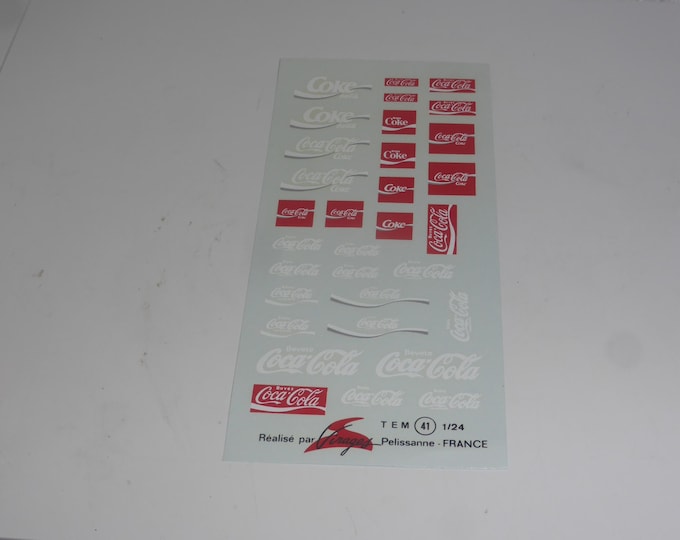 1/24 and 1/43 waterslide decals sheet soft drink Virages TEM41