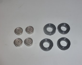1:43 white metal nikeled Campagnolo wheels (and rubber tires) for Ferrari 275 GTB and other GT cars of the 60-70s FDS production #23/C
