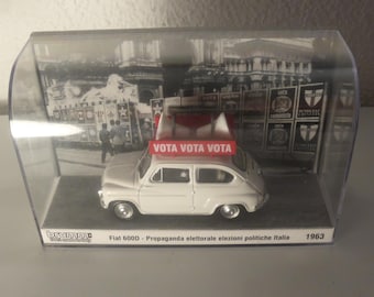 Fiat 600D Propaganda elettorale 1963 Novegro Hobby Model Expo 2022 special Brumm S22/16