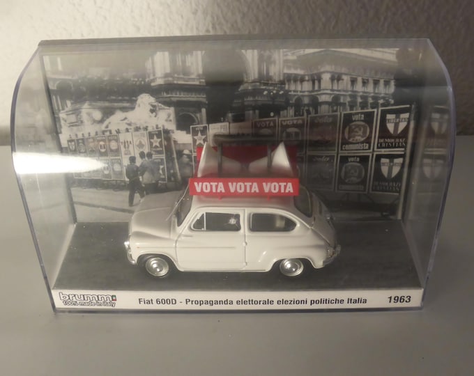 Fiat 600D Propaganda elettorale 1963 Novegro Hobby Model Expo 2022 special Brumm S22/16