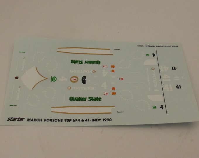 1:43 decals sheet for March Porsche 90P F.Indy 1990 #4/41 Starter production