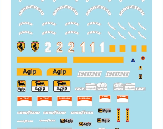 1:43 waterslide serigraphed decals Ferrari 641/2 Monaco GP 1990 Prost/Mansell Tameo TMK129