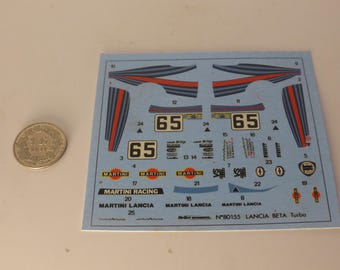 1:43 decals for Lancia Beta Montecarlo Turbo Gr.5 Le Mans 1981 #65 Cheever/Alboreto/Facetti