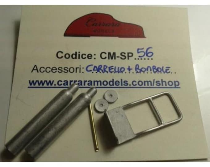 white metal trolley and gas cylinders 1:43 to assemble and paint Carrara SP56