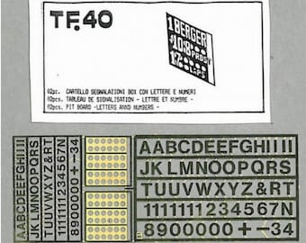 1:43 racing pit board with letters and numbers (photoetched quality parts) Tron TF40