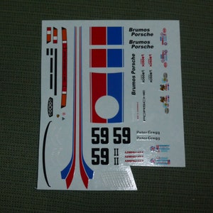 high quality 1:43 decals Porsche 934 IMSA Brumos 1977 #59 Peter Gregg Madyero by Remember TK03