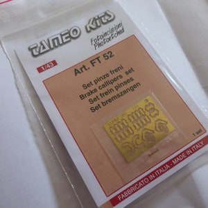 photo etched 1:43 brake callipers set (+decals sheet) Tameo FT52
