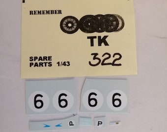 1:43 waterslide decals set for Ferrari 330 P4 Spyder Brands Hatch 6h 1967 #6 Amon/Stewart Remember TK322