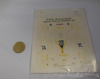 1:43 waterslide decals sheet for Porsche 934 Gr4 6h Silverstone 1978 #25 Sindel/Kristoffersen Cartograf production