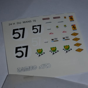 1:43 decals sheet for Ferrari 312 P Coupé NART Le Mans 1970 #57 Tameo TMK31